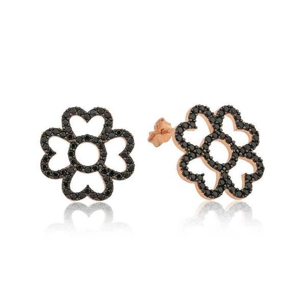 Supertrend ​gümüş Kalp Yapraklı Çiçek Küpe - Image 1