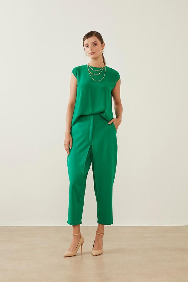 Mizalle Ay Kollu Zümrüt Bluz - Image 1