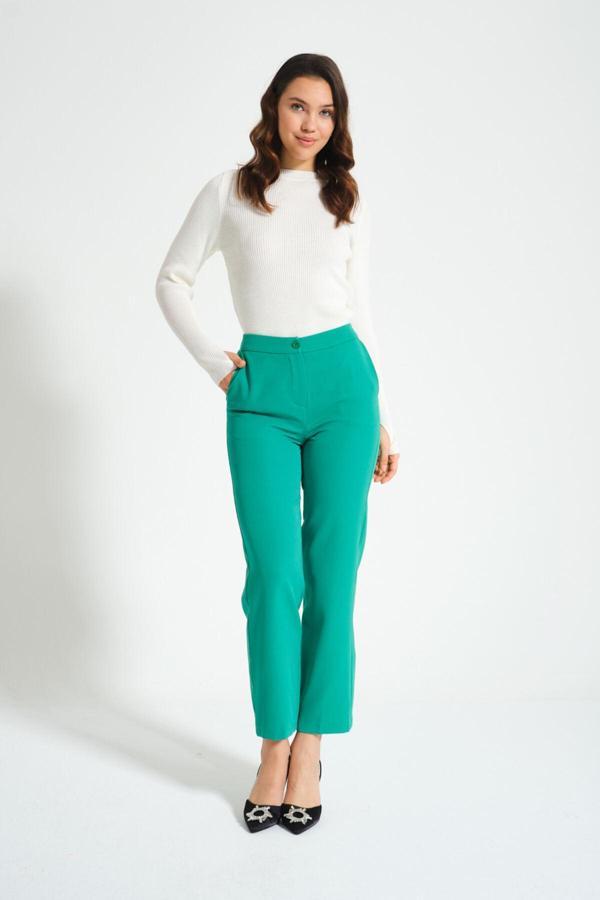 Mizalle Double Basic Yeşil Pantolon - Image 1