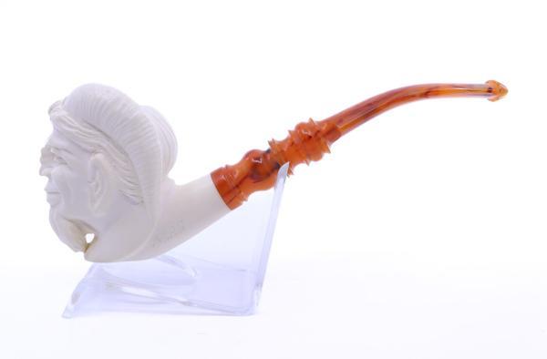 Lületaşı Pipo Doğal Lületaşı El Yapımı Özel Kutulu - Satyr İşlemeli - Image 1