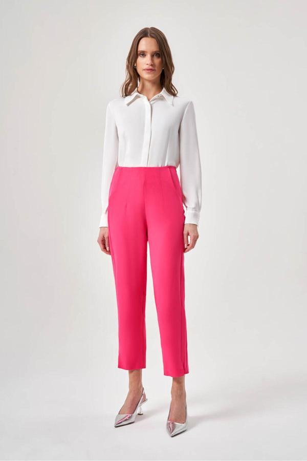 Mizalle Pensli Basic Fuşya Pantolon - Image 1