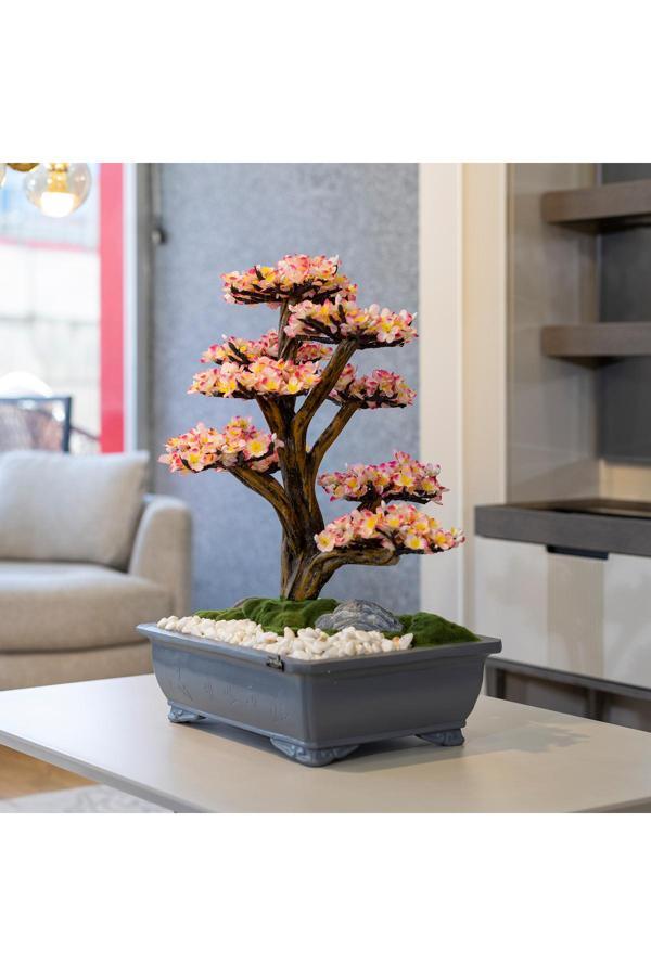 Omnia Concept Atlas Bonsai-2 Masaüstü Kullanıma Uygun Doğal Ağaç Gövdeli Yapay Bonsai Ağacı - 50X60 Cm - Image 1