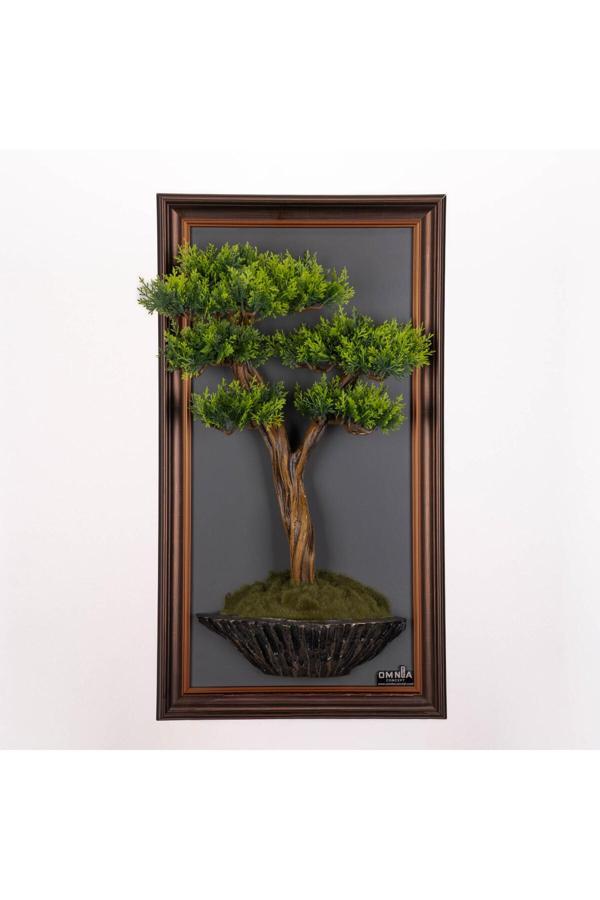 Omnia Concept Bonsai Tablaeu - 1C - Mdf Plaka Üzerinde Çerçeveli 3 Boyutlu Yapay Ağaç Tablosu 33X60 Cm - Image 1