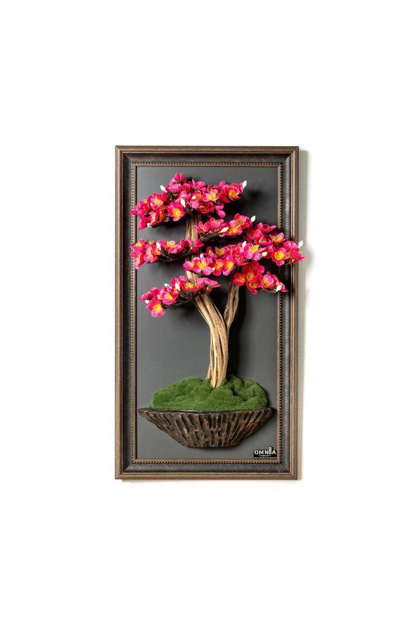 Omnia Concept Bonsai Tablaeu - 2-1 - Mdf Plaka Üzerinde Çerçeveli 3 Boyutlu Yapay Ağaç Tablosu 33X60 Cm - Image 1