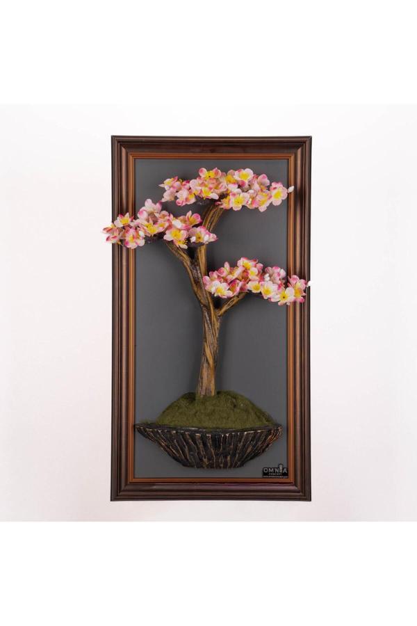 Omnia Concept Bonsai Tablaeu - 2A - Mdf Plaka Üzerinde Çerçeveli 3 Boyutlu Yapay Ağaç Tablosu 33X60 Cm - Image 1