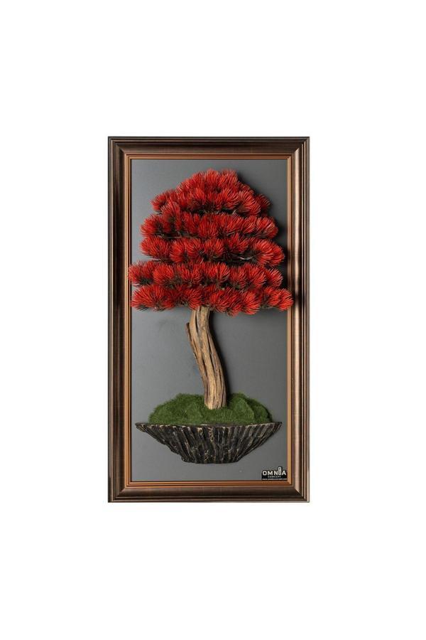 Omnia Concept Bonsai Tablaeu - 3-1A - Mdf Plaka Üzerinde Çerçeveli 3 Boyutlu Yapay Ağaç Tablosu 33X60 Cm - Image 1