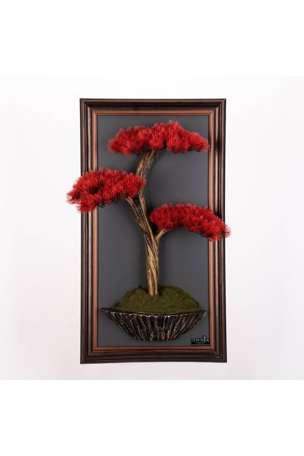Omnia Concept Bonsai Tablaeu - 3-1B - Mdf Plaka Üzerinde Çerçeveli 3 Boyutlu Yapay Ağaç Tablosu 33X60 Cm - Image 1