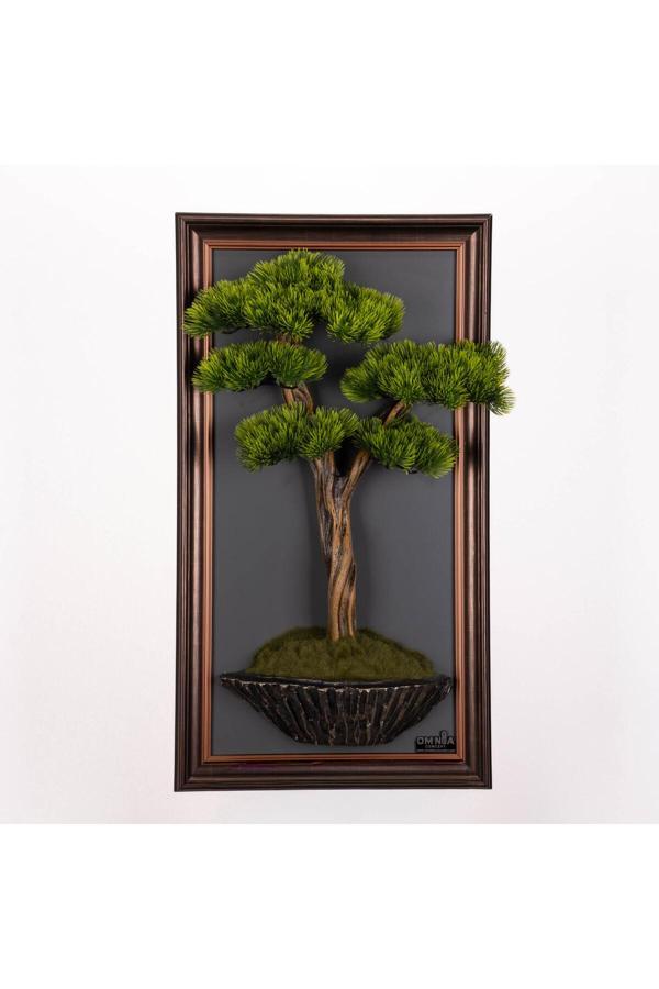Omnia Concept Bonsai Tablaeu - 3C - Mdf Plaka Üzerinde Çerçeveli 3 Boyutlu Yapay Ağaç Tablosu 33X60 Cm - Image 1