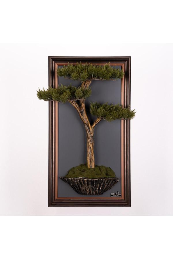 Omnia Concept Bonsai Tablaeu - 4C - Mdf Plaka Üzerinde Çerçeveli 3 Boyutlu Yapay Ağaç Tablosu 33X60 Cm - Image 1