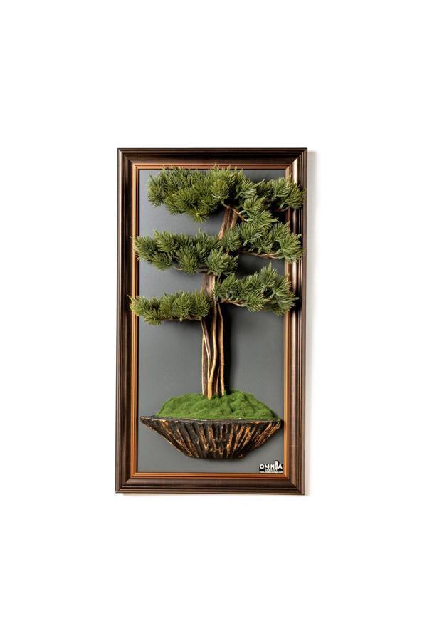 Omnia Concept Bonsai Tablaeu - 4 - Mdf Plaka Üzerinde Çerçeveli 3 Boyutlu Yapay Ağaç Tablosu 33X60 Cm - Image 1