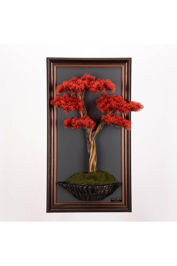 Omnia Concept Bonsai Tablaeu - 6-1D - Mdf Plaka Üzerinde Çerçeveli 3 Boyutlu Yapay Ağaç Tablosu 33X60 Cm - Image 1