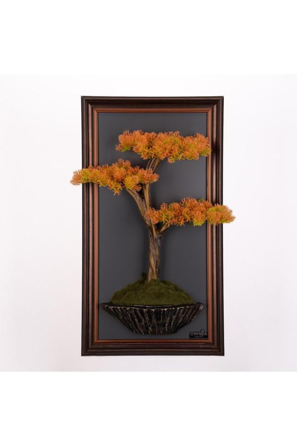 Omnia Concept Bonsai Tablaeu -6-2B - Mdf Plaka Üzerinde Çerçeveli 3 Boyutlu Yapay Ağaç Tablosu 33X60 Cm - Image 1