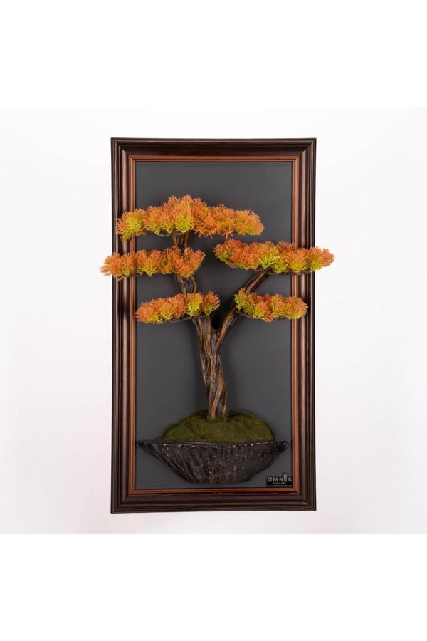Omnia Concept Bonsai Tablaeu -6-2C - Mdf Plaka Üzerinde Çerçeveli 3 Boyutlu Yapay Ağaç Tablosu 33X60 Cm - Image 1