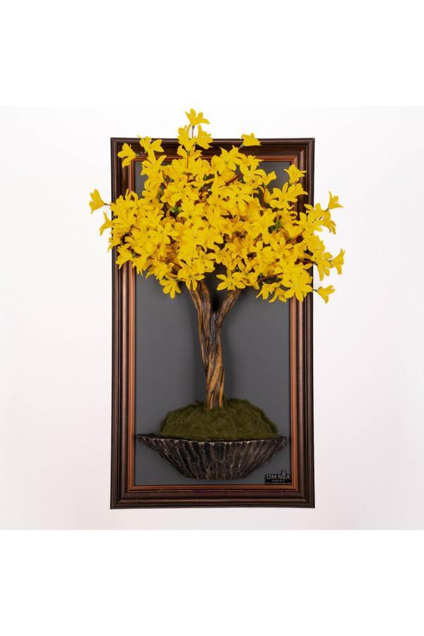 Omnia Concept Bonsai Tablaeu - 9A - Mdf Plaka Üzerinde Çerçeveli 3 Boyutlu Yapay Ağaç Tablosu 33X60 Cm - Image 1