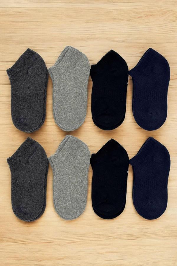 8 Çift Burun Dikişsiz Kışlık Kalın Havlu Çocuk Sneaker Çorap - Image 1