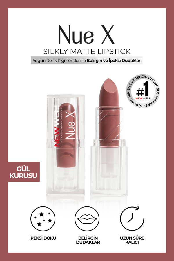Nue X Silkly Matte Lipstick Gül Kurusu 02 - Image 1
