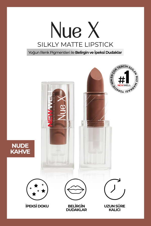 Nue X Silkly Matte Lipstick Nude Kahve 04 - Image 1