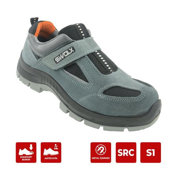 CLAS-X 12 Gri Süet Kaplama Kompozit Burunlu Suya Dayanıklı İş Ayakkabısı S1 43 Numara - Image 1