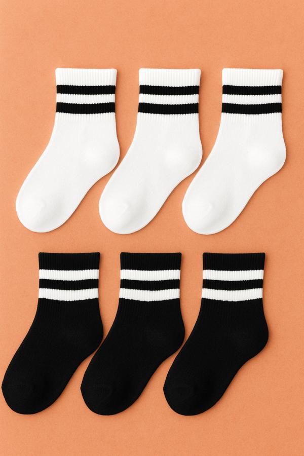 6 Çift Burun Dikişsiz Çemberli Tenis Çocuk Soket - Image 1