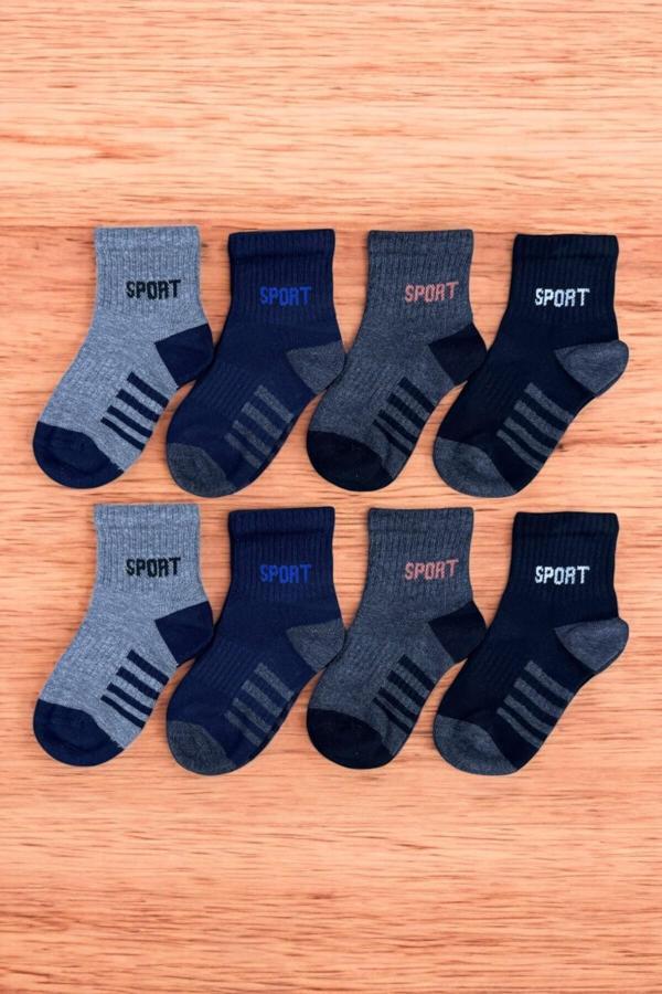 8 Çift Burun Dikişsiz Sport Desenli Çocuk Soket - Image 1