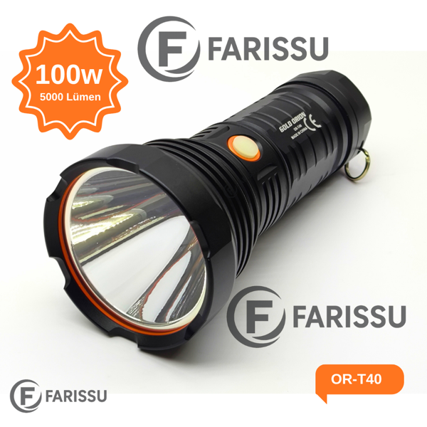OR-T40 100W 5000 Lümen Şarj Edilebilir LED El Feneri - Yüksek Performans ve Uzun Çalışma Süresi - Image 1