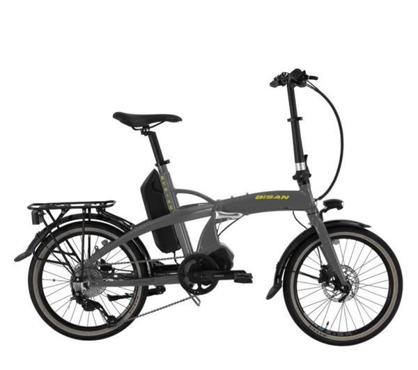 Bisan E Folding Strike 20 Jant 9 Vİtes Gri Neon Sarı Elektrikli Katlanır Bisiklet - Image 1