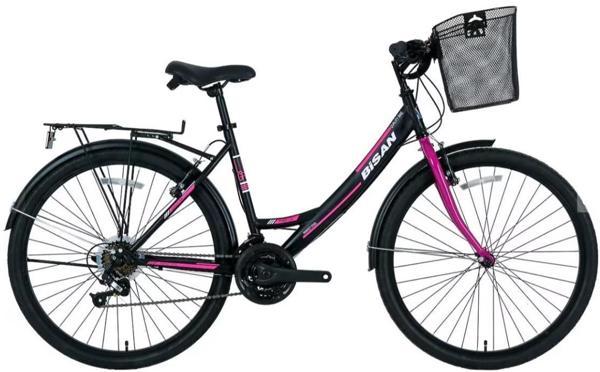 Bisan Mabella 24 Jant Şehir Bisikleti Mat Siyah Mor Renk - Image 1