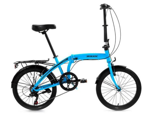 Bisan TWİN-S Katlanır Bisiklet 20 Jant Açık Mavi Siyah  - Image 1