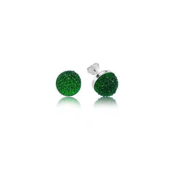 BlackCraft 925 Ayar Gümüş Yeşil Kristal Çivili Küpe (BC-D5A0E0) - Image 1