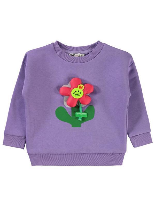 Civil Girls Mobil Papatya 2-5 Yaş Sweatshirt - Lila 3-4 Yaş - Image 1