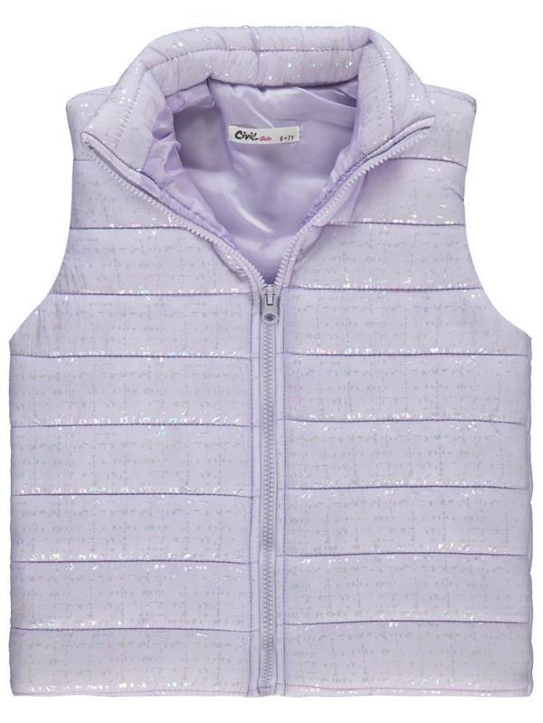 Civil Girls Varak Desen 6-9 Yaş Yelek - Lila 6-7 Yaş - Image 1