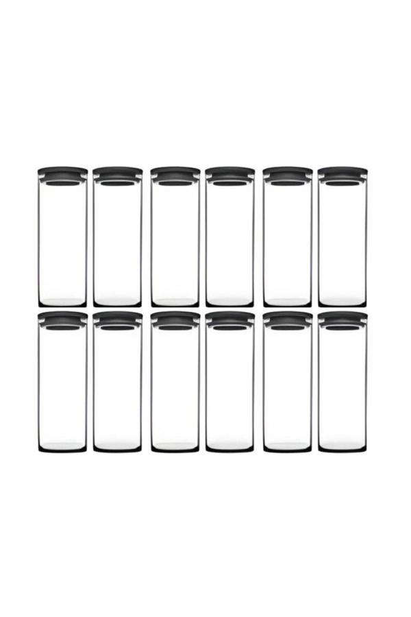 Paşabahçe 43756 Vakumlu Cam Kavanoz - Cam Erzak Saklama Kabı 12 Li Gri 1230 Cc - Image 1