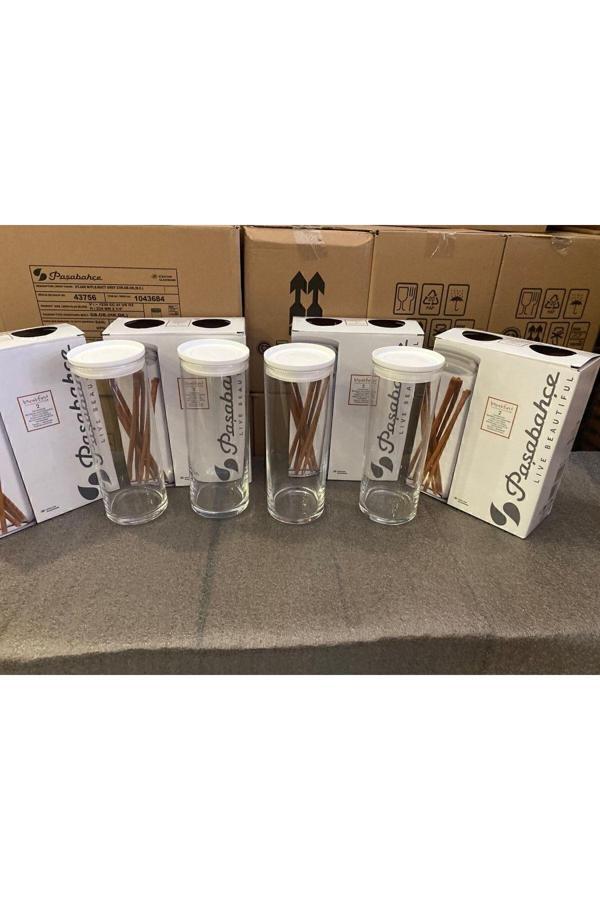 Paşabahçe 43756 Vakumlu Cam Kavanoz - Cam Erzak Saklama Kabı 4 Lü Beyaz - Image 1