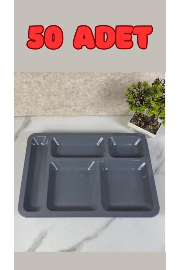 Ztm Home 50'Li 5 Gözlü Tabldot Polikarbon Kırılmaz Ve Hafif (50 Adet) - Image 1