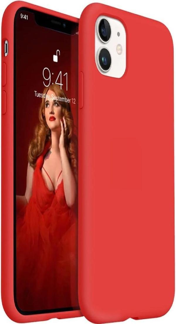 iphone 11 Uyumlu Premium Lansman Liquid Silikon Kılıf İçi Kadife-Kırmızı - Image 1
