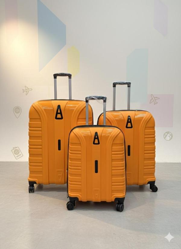 3'lü Kırılmaz Silikon Valiz Seti – Şifreli, Sessiz Tekerlek, Çelik Çekçek (Büyük-Orta-Kabin) - Image 1