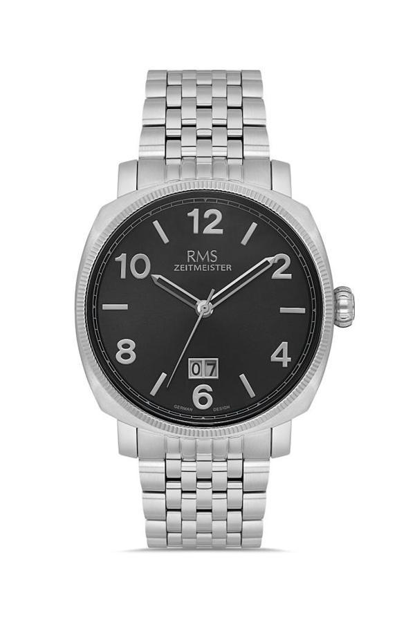 RMS Zeitmeister RMS.1.AG1629.02 Kristal Camlı Çelik Kordon Çelik Kasa 5 ATM Suya Dayanıklı Metalik Renk Erkek Kol Saati - Image 1