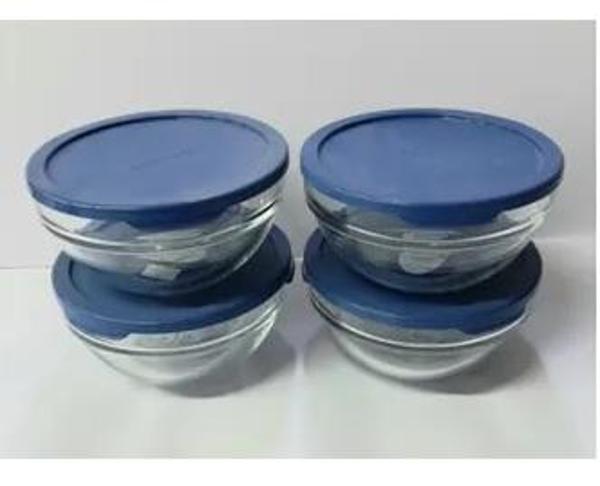 53573 Saklama Kabı Mavi Plstik Kapaklı 20 Cm 1700 Cc 4 Adet - Image 1