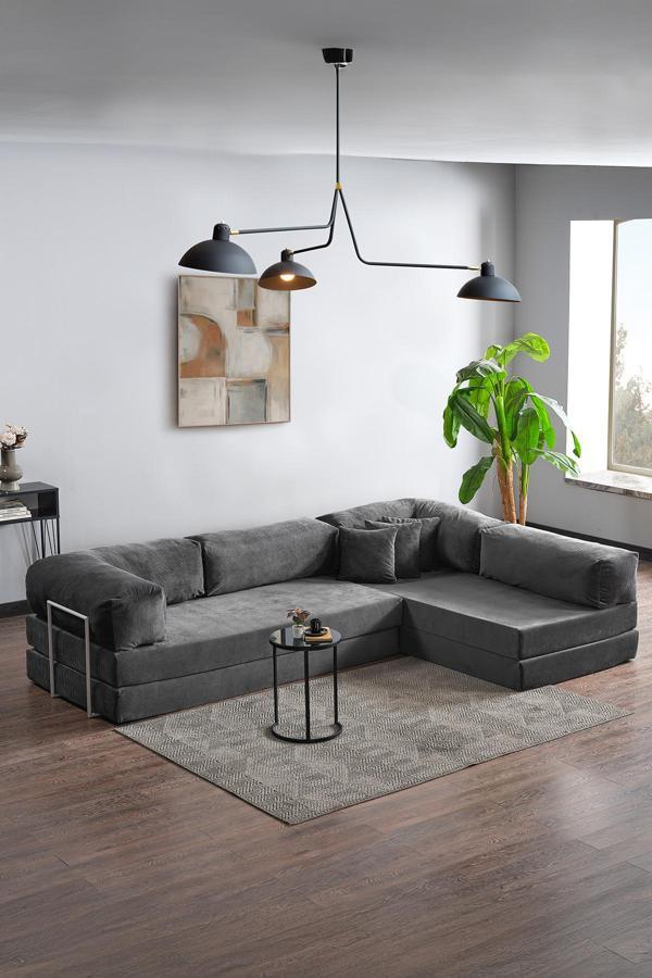 Evdemo Legom Petek Aktivite Koltuğu Yatak Olabilen Çok Amaçlı Kanepe L Koltuk Antrasit - Image 1