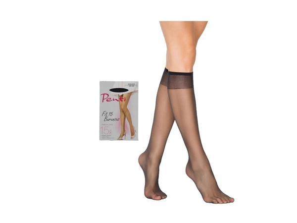Fit 15 Burunsuz Parlak Kadın Pantolon Diz Altı Çorabı Siyah - Image 1