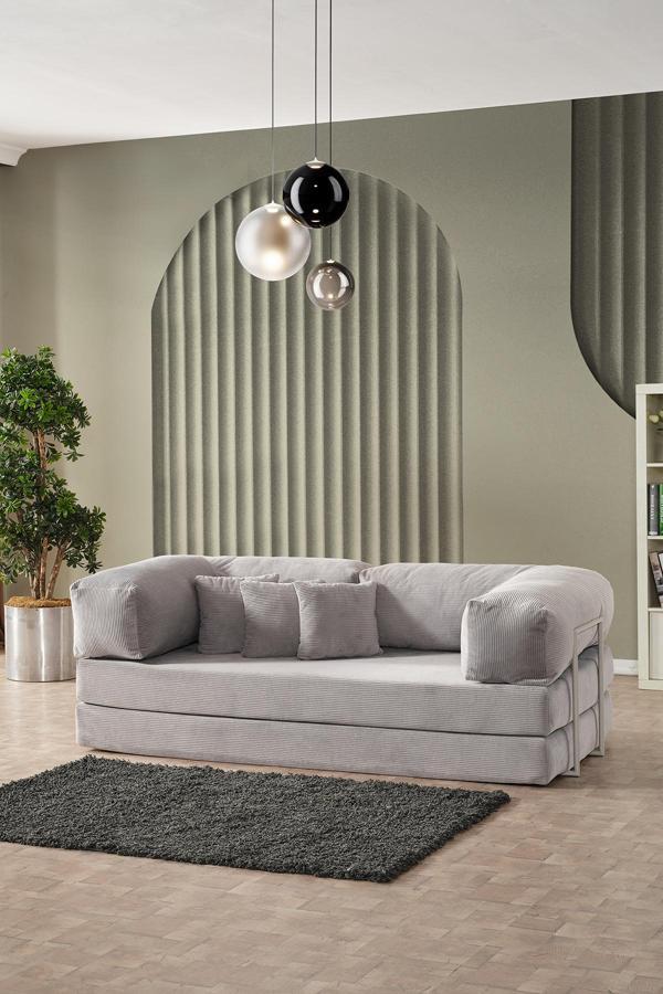 Evdemo Legom Stil Aktivite Koltuğu Yatak Olabilen Çok Amaçlı Kanepe Gri - Image 1