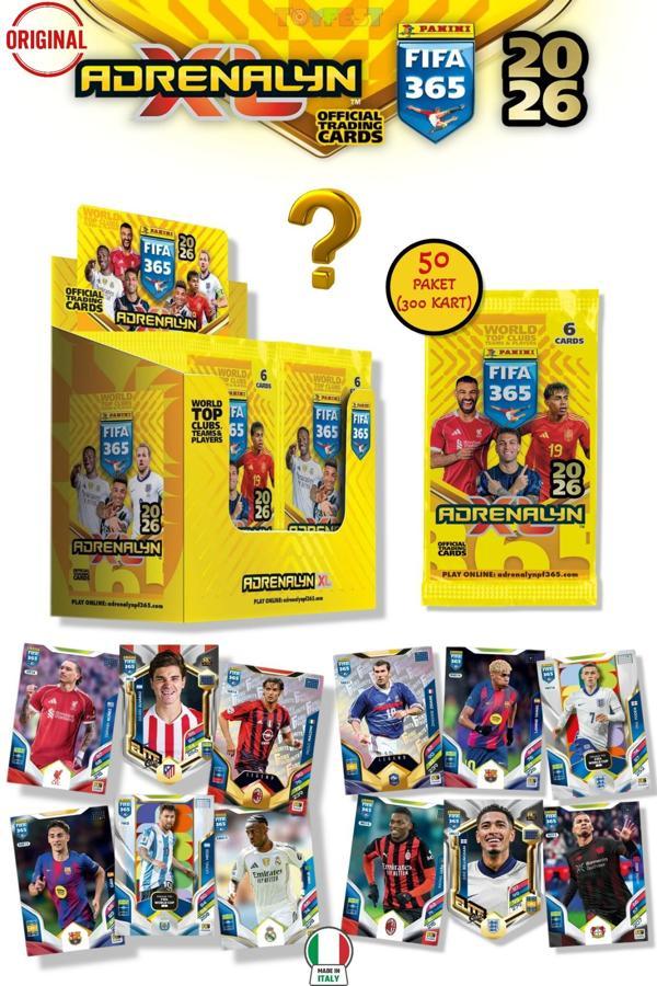 Panini Adrenalyn Fifa 365 - 2026 Official Trading Card Futbolcu Kartları - 50 PAKET (300 KART) - Image 1