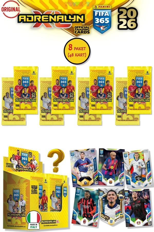 Panini Adrenalyn Fifa 365 - 2026 Official Trading Card Futbolcu Kartları - 8 PAKET (48 KART) - Image 1