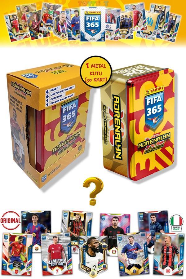 Panini Fifa 2026 Metal Kutulu Futbolcu Kartları (24 Core 4 LE 1 Coin 1 Golden Kart) - Kırmızı Sarı - Image 1
