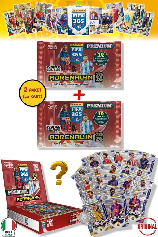 Panini Fifa 2026 Premium 2 Paket - 20 Kart (12 Core 2 Fans 2 Power 2 Jewel 2 Limited Edition) - Image 1