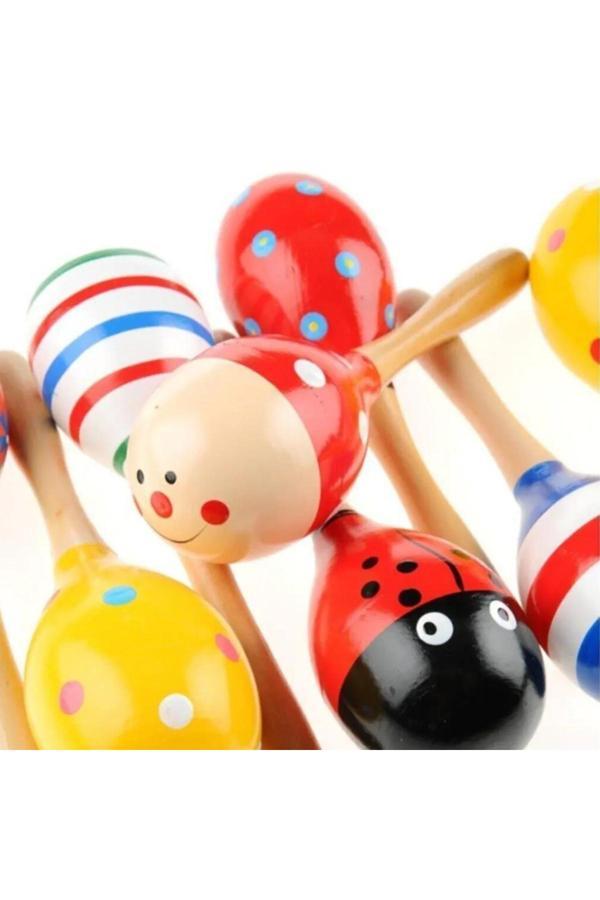 Ahşap Renkli Marakas Seti 2 Adet - Image 1