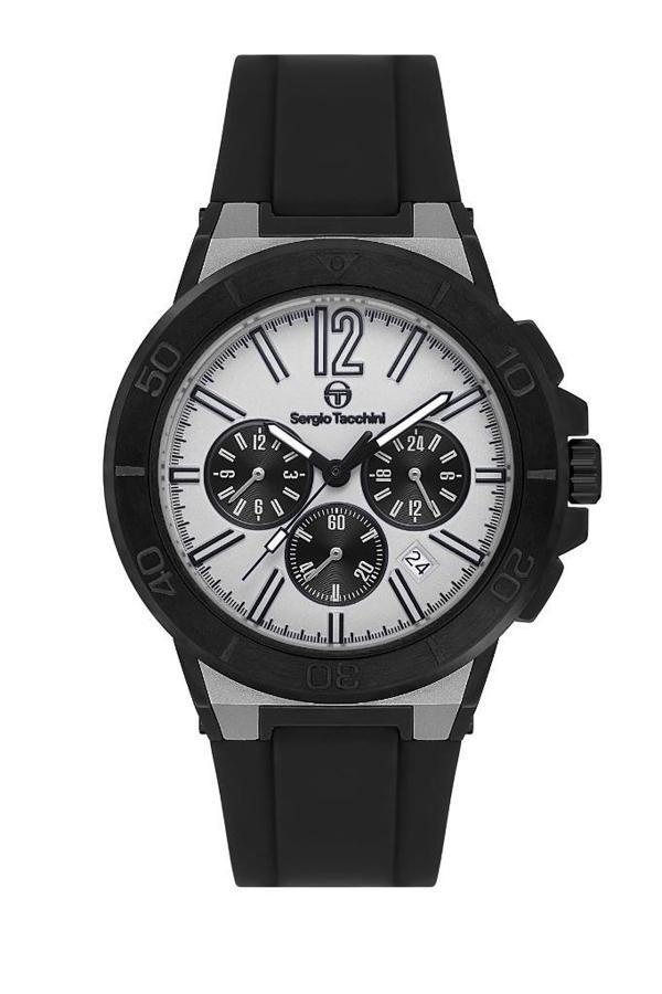 Sergio Tacchini ST.1.10458-1 Silikon kordon Fonksiyonlar Aktif Suya Dayanıklı Siyah Renk Erkek Kol Saati - Image 1