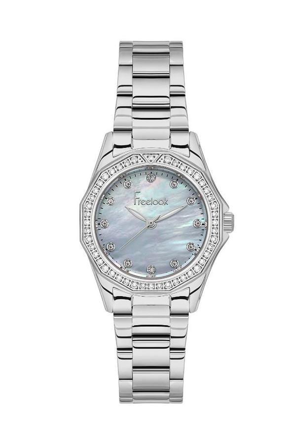 Freelook FL.1.10472-1 Taşlı Tasarım 5 ATM Suya Dayanıklı Çelik Kordon Metalik Renk Kadın Kol Saati - Image 1