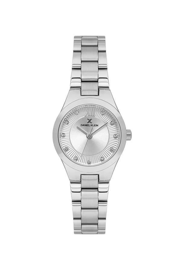 Daniel Klein DK.1.13940-1 Beyaz Kadran Çelik Kasa Gümüş Kordon 3 Atm Pilli Kadın Kol Saati - Image 1