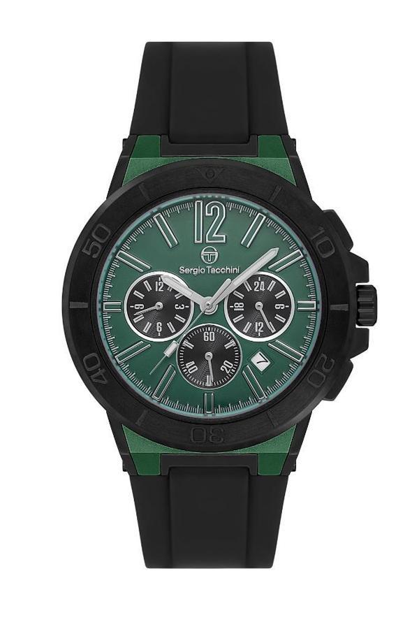 Sergio Tacchini ST.1.10458-5 Silikon kordon Fonksiyonlar Aktif Suya Dayanıklı Siyah Renk Erkek Kol Saati - Image 1